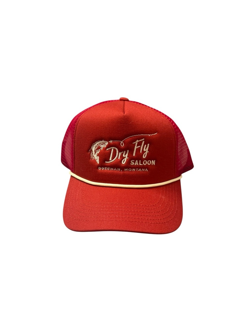 Red Trucker Hat with Rope Accent